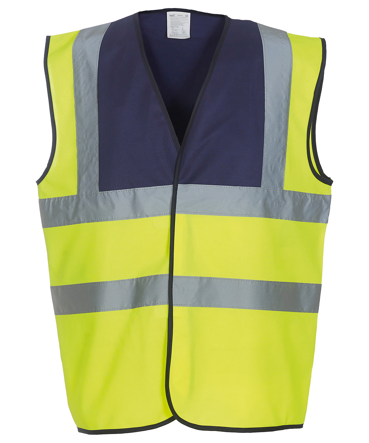 Hi-vis 2-band-and-braces waistcoat (HVW100) - Navy Yoke/Yellow