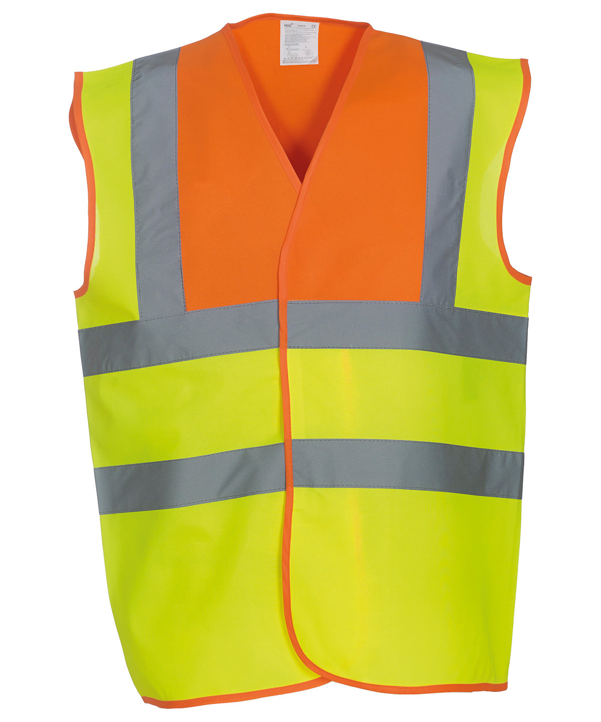 Hi-vis 2-band-and-braces waistcoat (HVW100) - Orange Yoke/Yellow