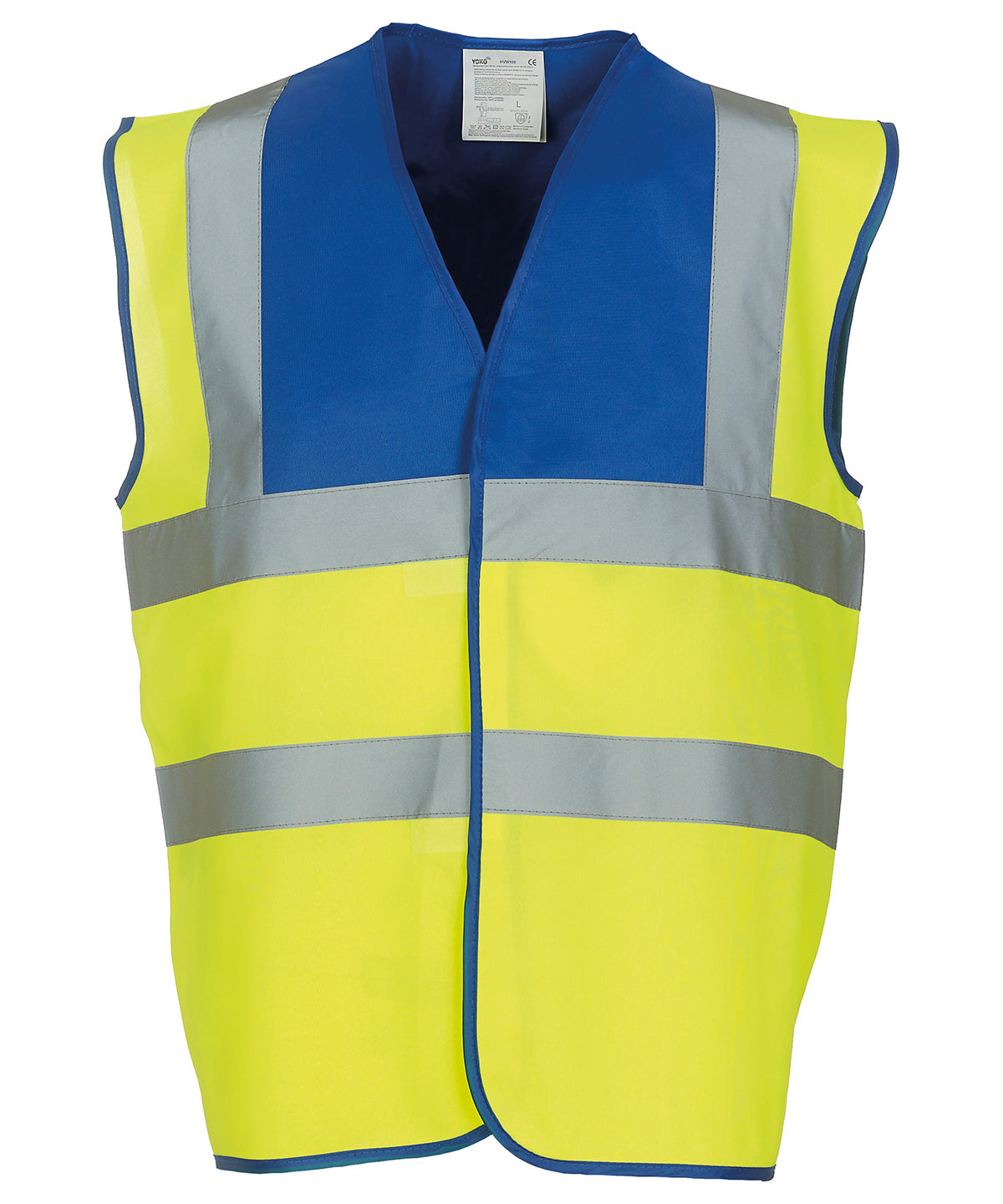 Hi-vis 2-band-and-braces waistcoat (HVW100) - Royal Yoke/Yellow