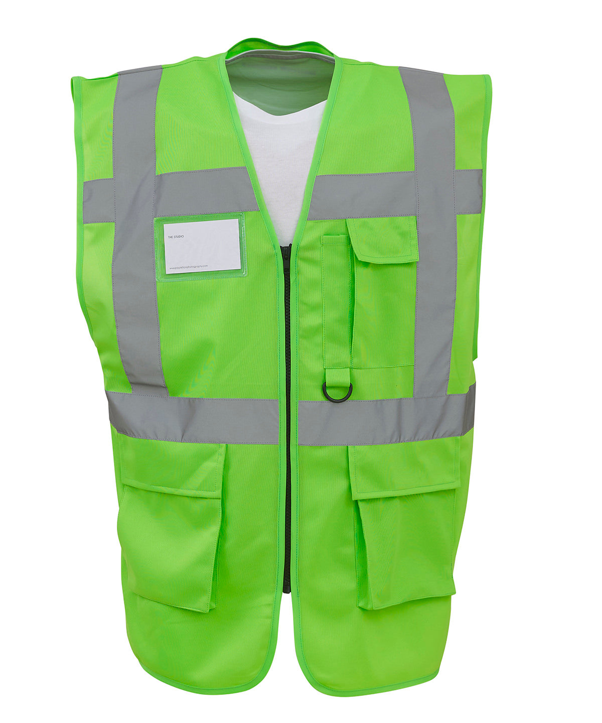 Multifunctional executive hi-vis waistcoat (HVW801) - Lime