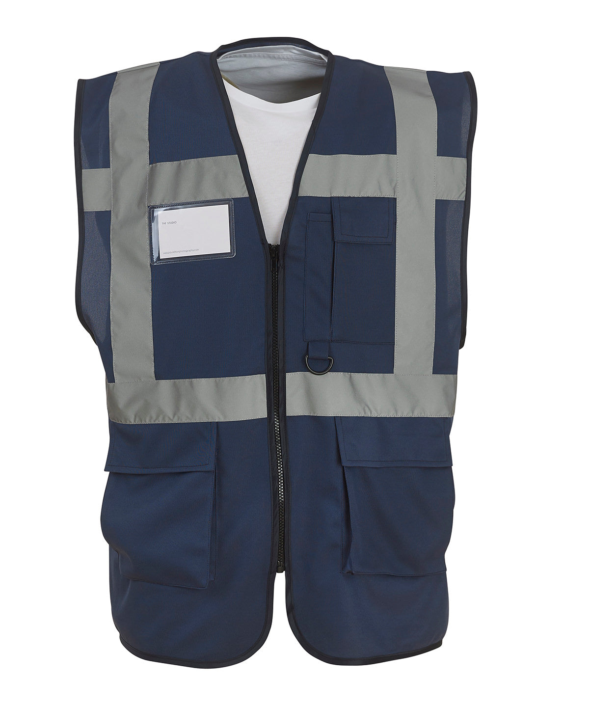 Multifunctional executive hi-vis waistcoat (HVW801) - Navy