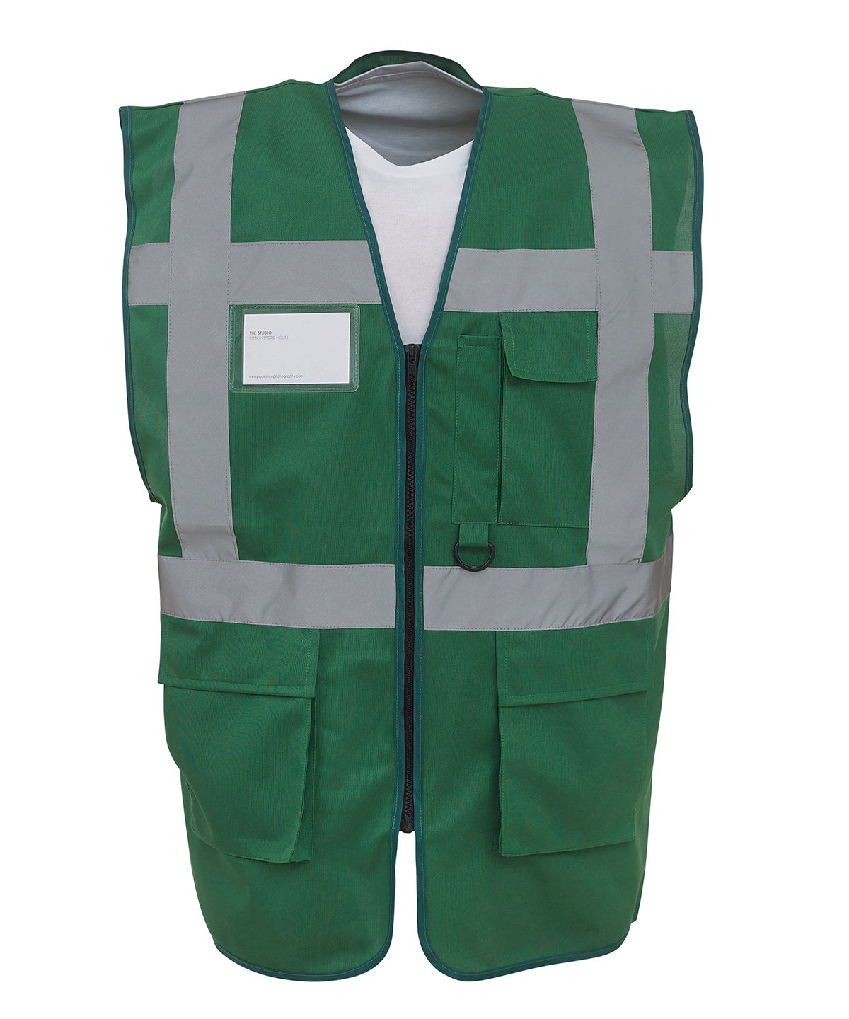 Multifunctional executive hi-vis waistcoat (HVW801) - Paramedic Green
