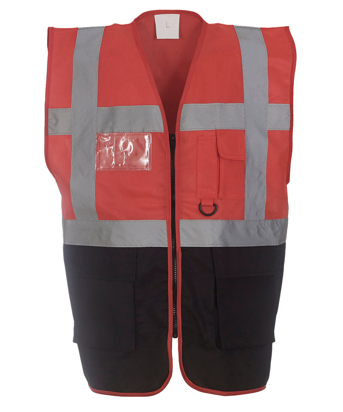 Multifunctional executive hi-vis waistcoat (HVW801) - Red/Black