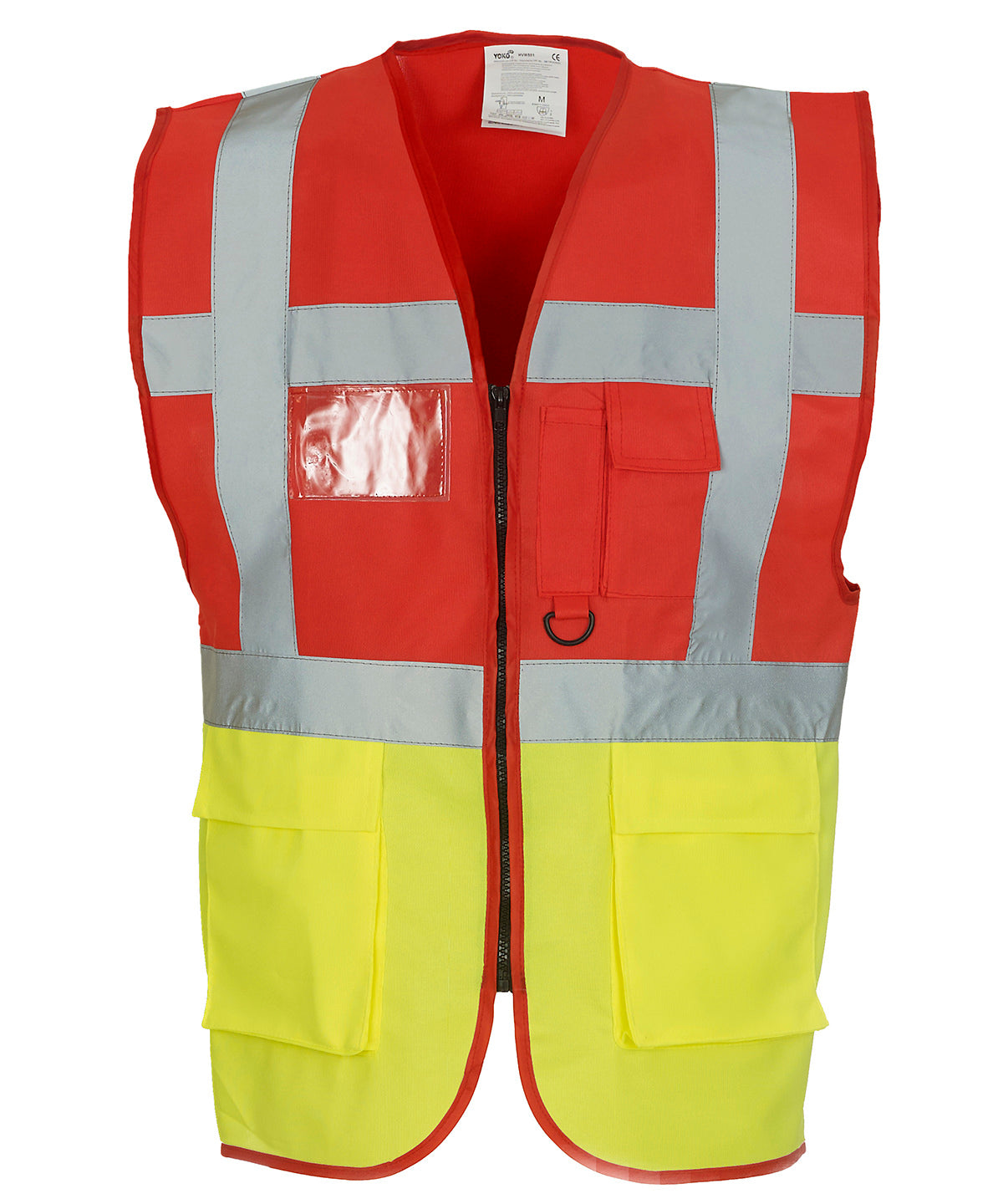 Multifunctional executive hi-vis waistcoat (HVW801) - Red/Yellow