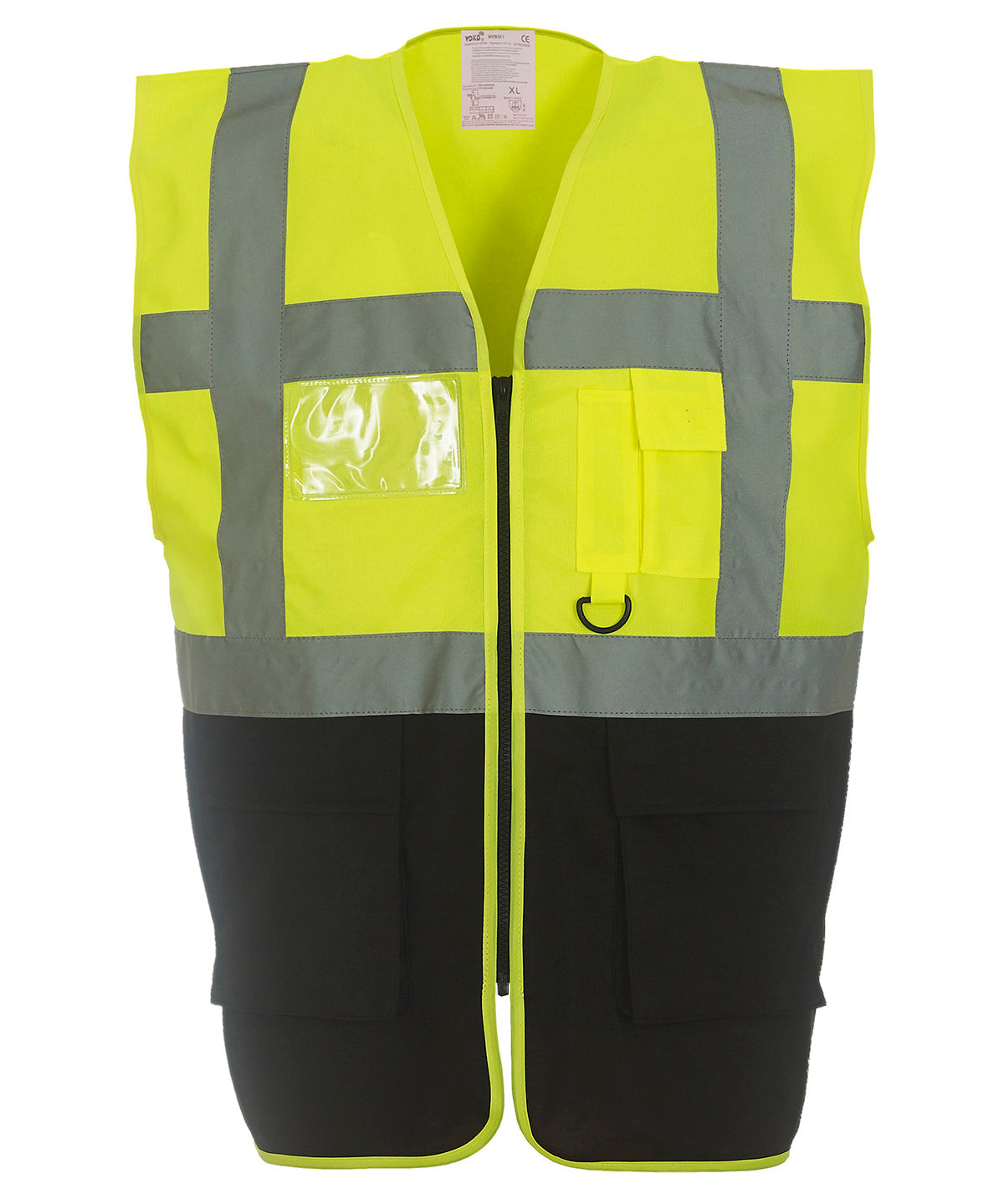 Multifunctional executive hi-vis waistcoat (HVW801) - Yellow/Black