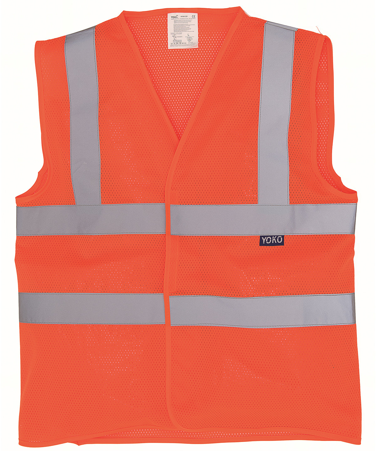 Top cool open mesh 2-band-and-braces waistcoat (HVW120) - Orange