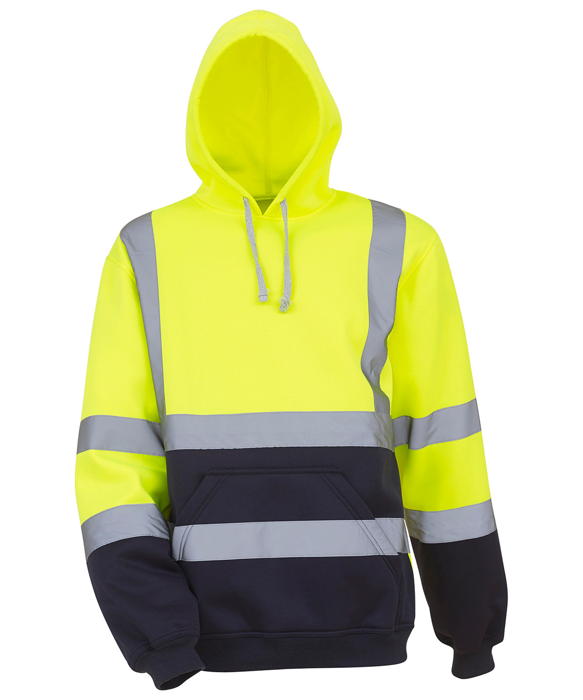 Hi-vis pull-over hoodie (HVK05) - Yellow/Navy
