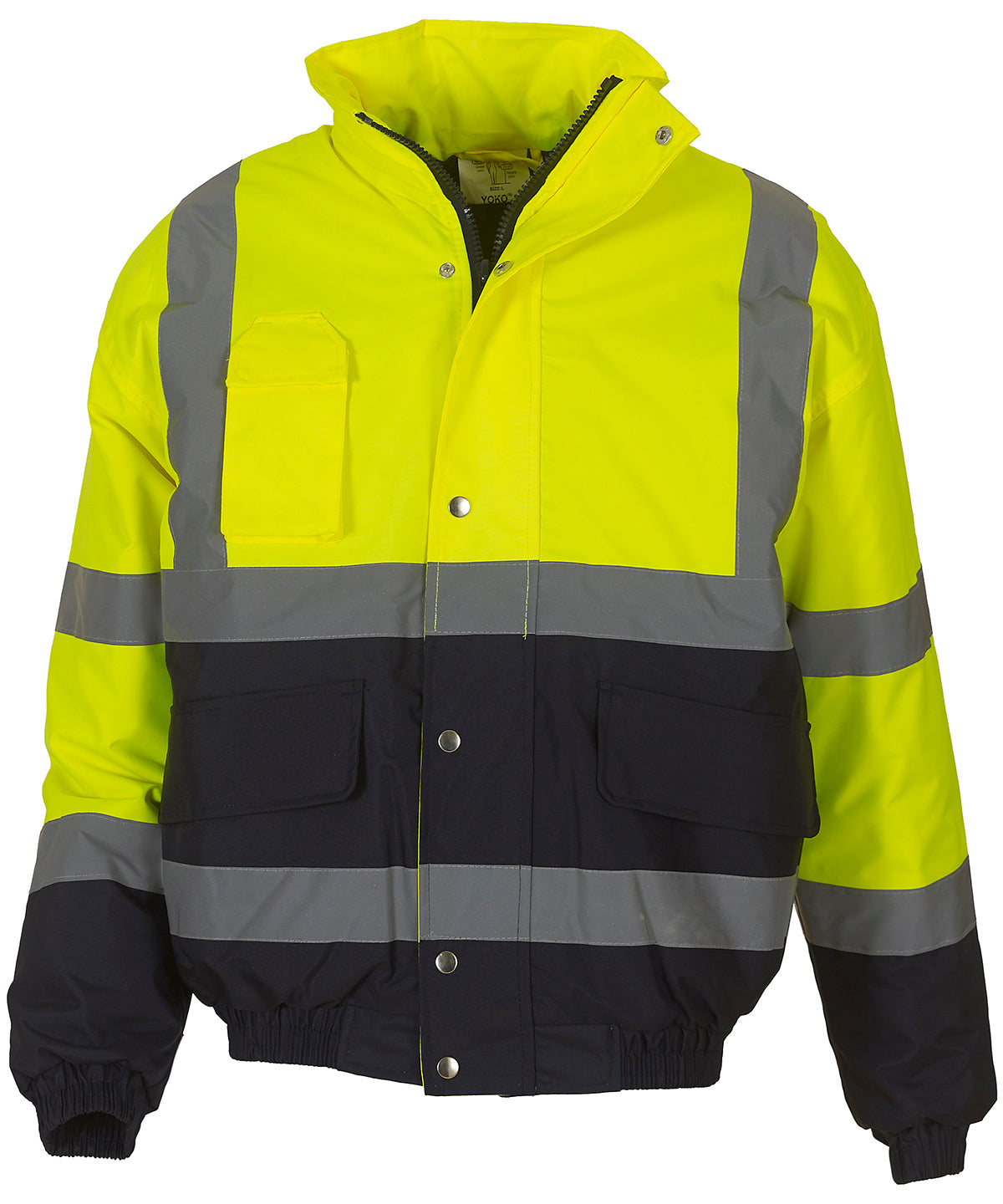 Hi-vis two-tone bomber jacket (HVP218) - Yellow/Navy