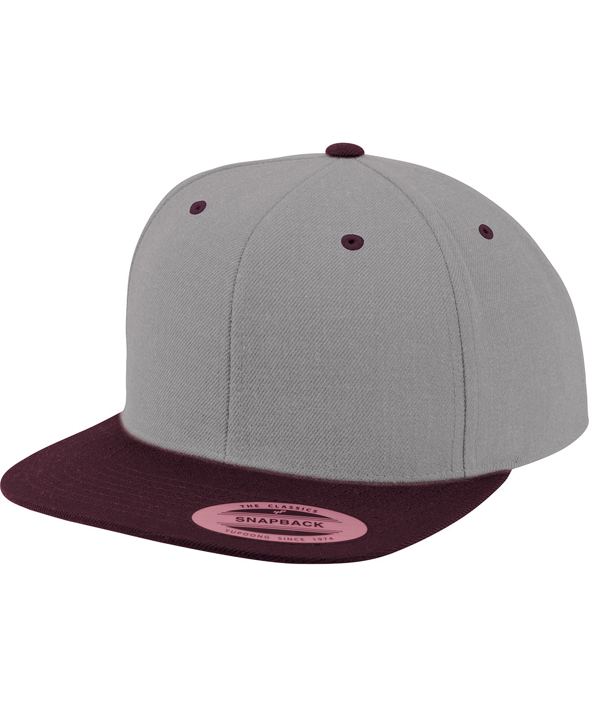 The classic snapback 2-tone  (6089MT) - Heather/Maroon