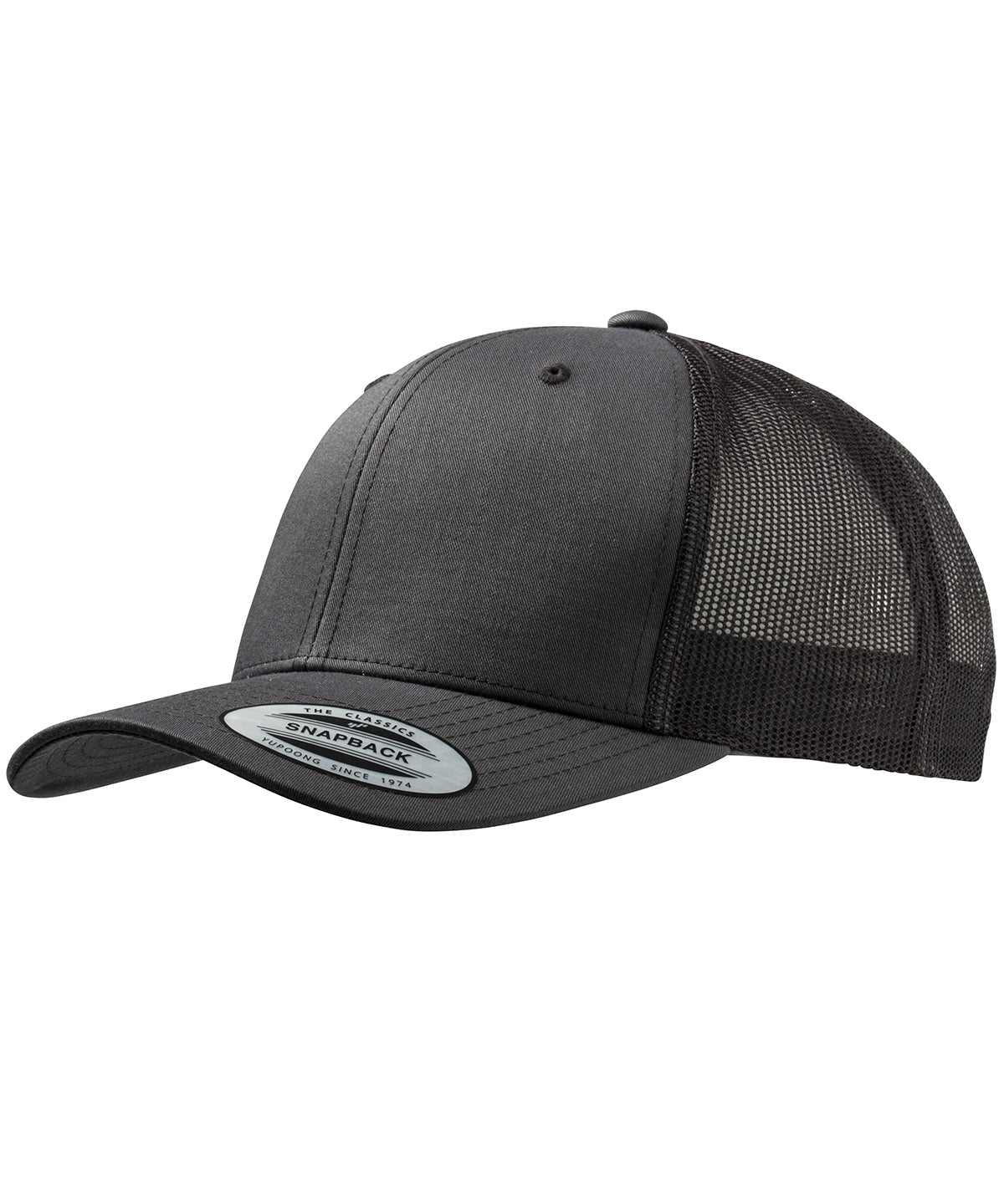 Retro trucker cap (6606) - Dark Grey/Dark Grey