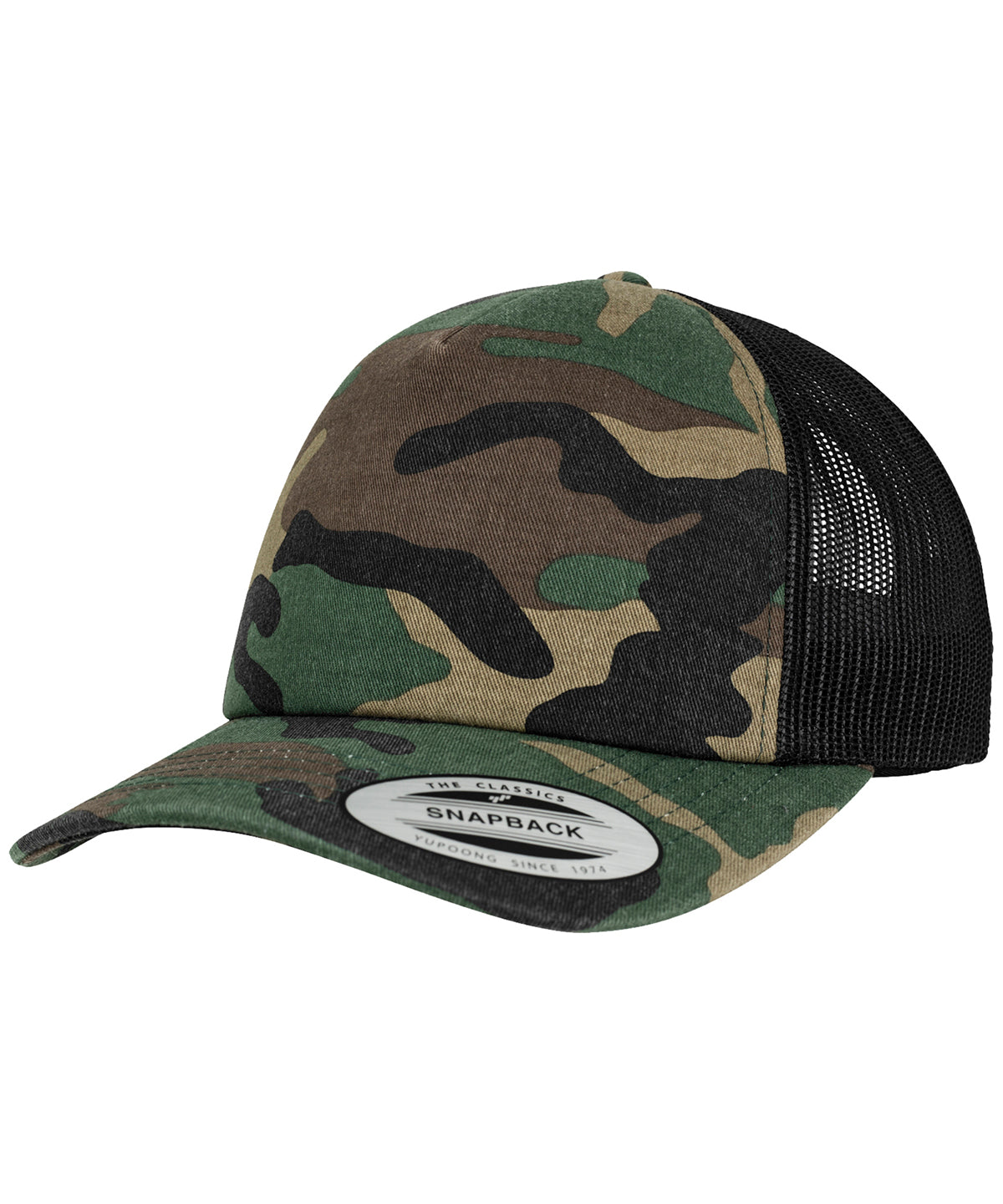 Camo trucker cap (6606C) - Wood Camo/Black