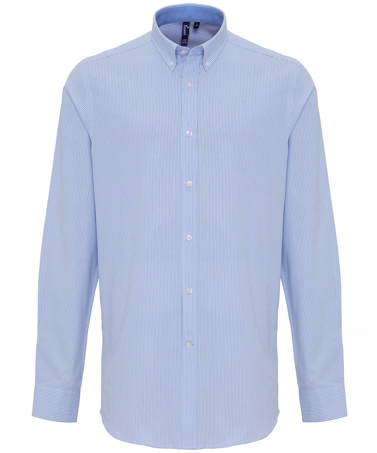 Cotton-rich Oxford stripes shirt  - White/Light Blue