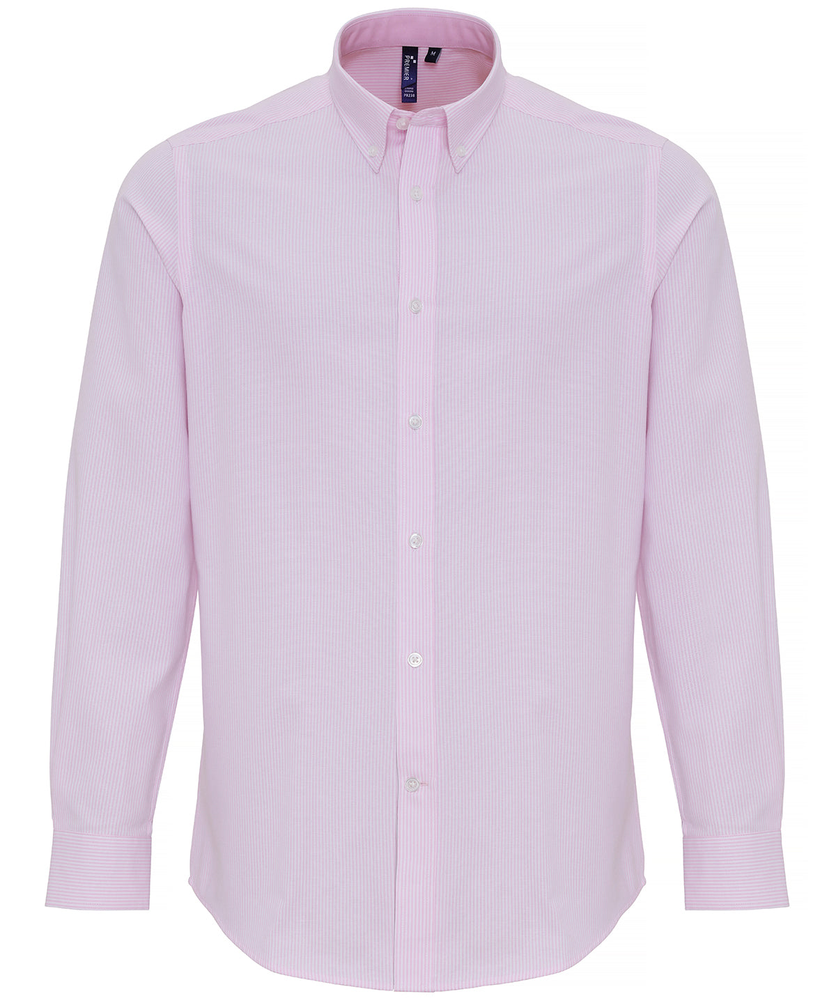 Cotton-rich Oxford stripes shirt  - White/Pink