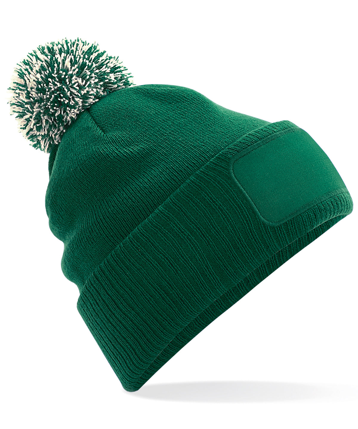 Snowstar® patch beanie - Bottle Green/Off White