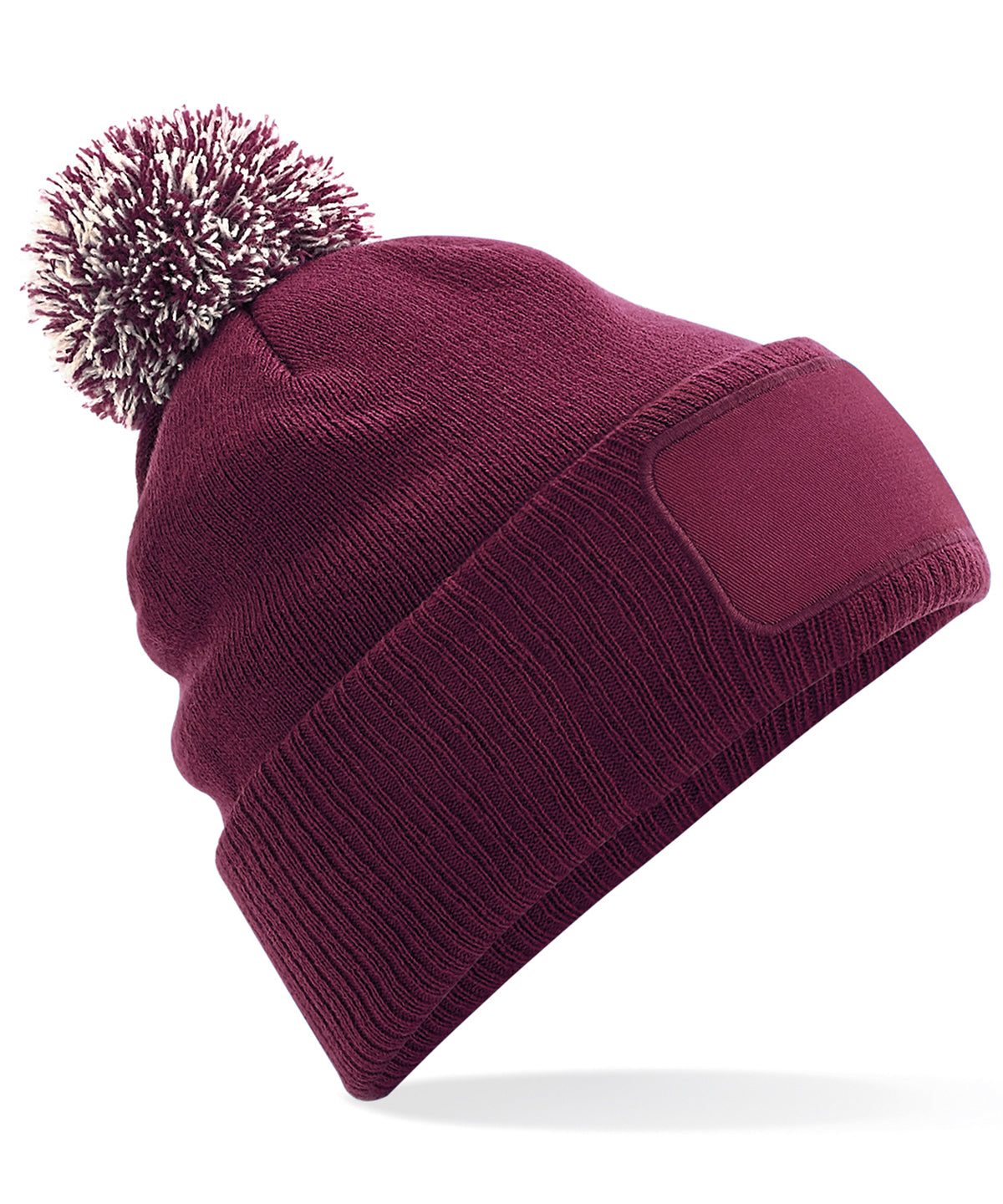 Snowstar® patch beanie - Burgundy/Off White