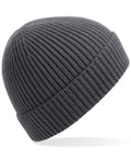 Engineered knit ribbed beanie - Graphite Grey