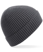 Engineered knit ribbed beanie - Graphite Grey