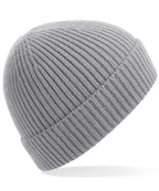 Engineered knit ribbed beanie - Light Grey