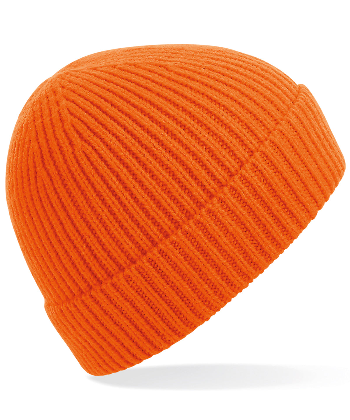 Engineered knit ribbed beanie - Orange