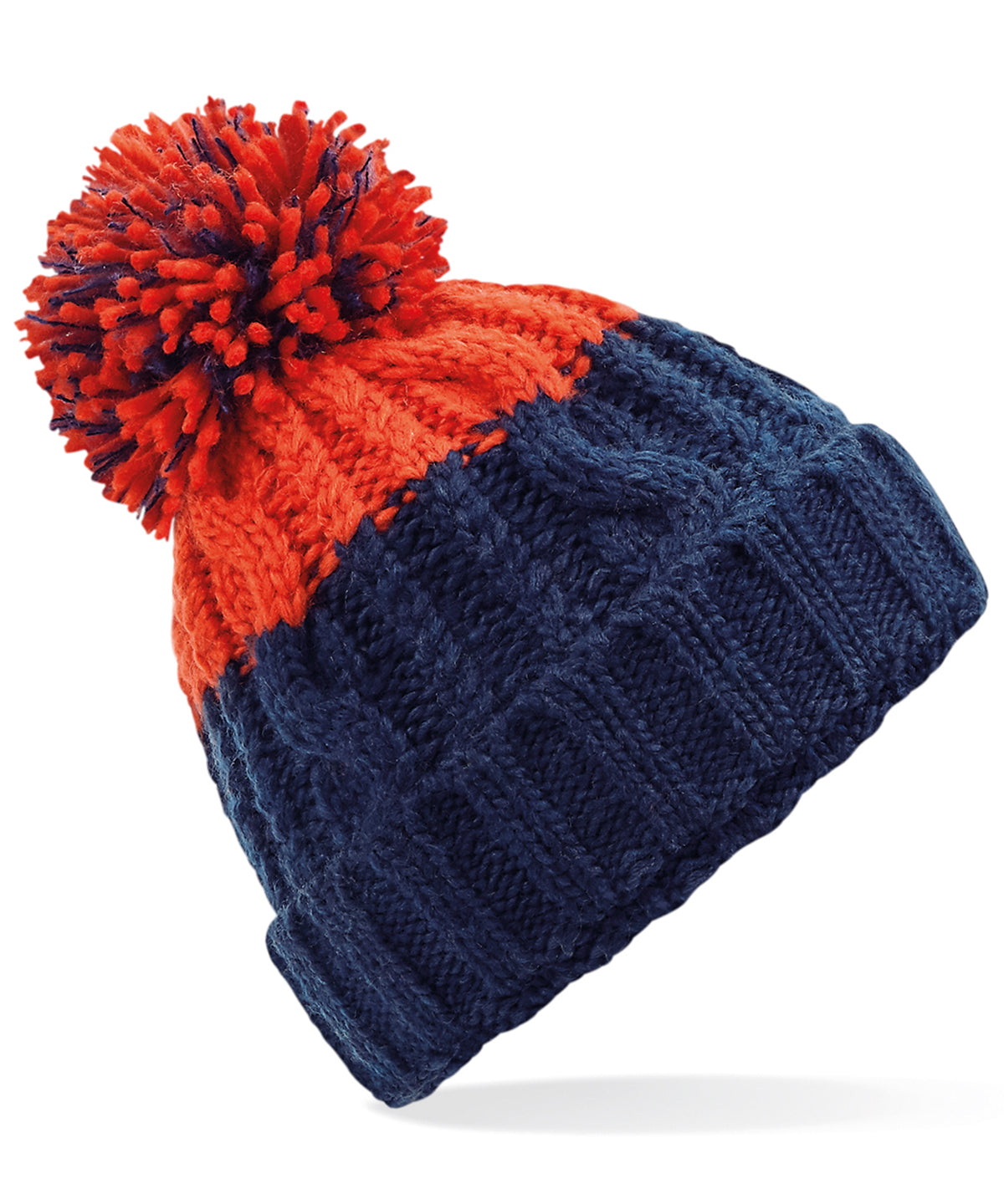 Apres beanie - Oxford Navy/Fire Red