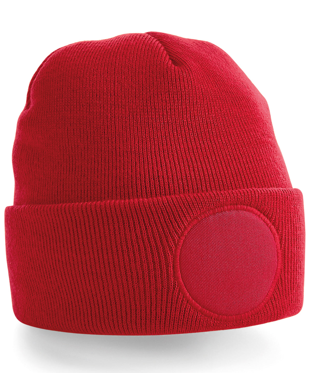 Circular patch beanie - Classic Red
