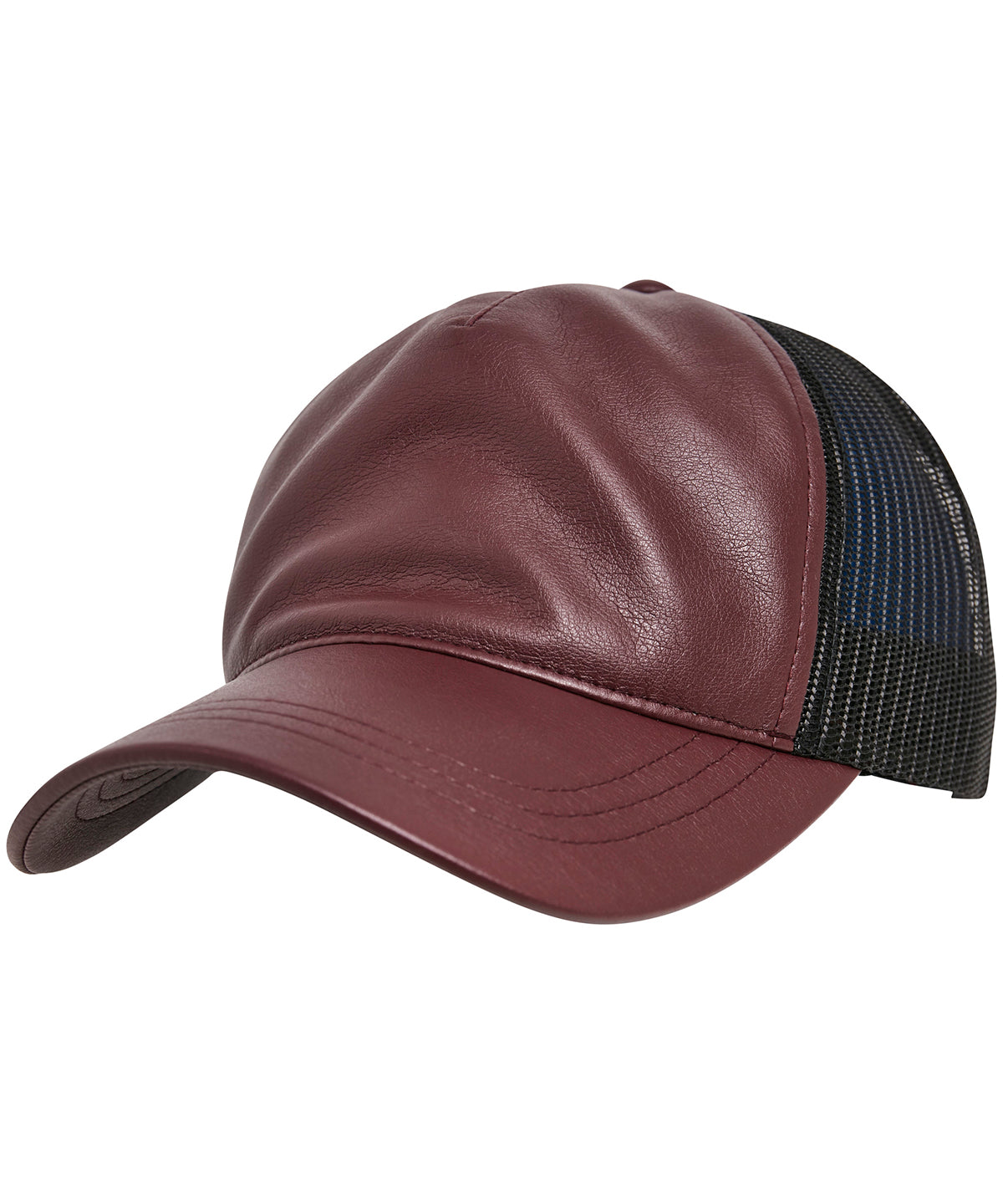 Leather trucker - Maroon/Black