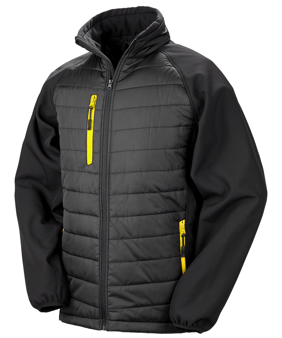 Compass padded softshell jacket  - Black/Yellow
