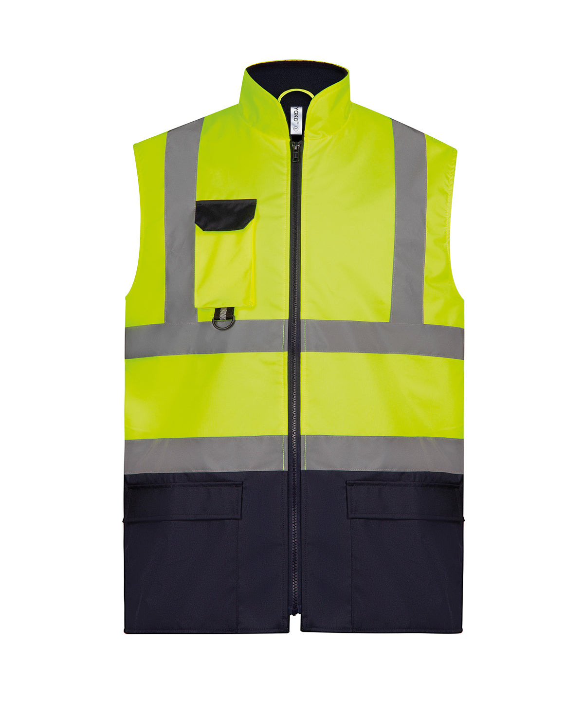 Hi-vis padded bodywarmer (HV005) - Yellow/Navy