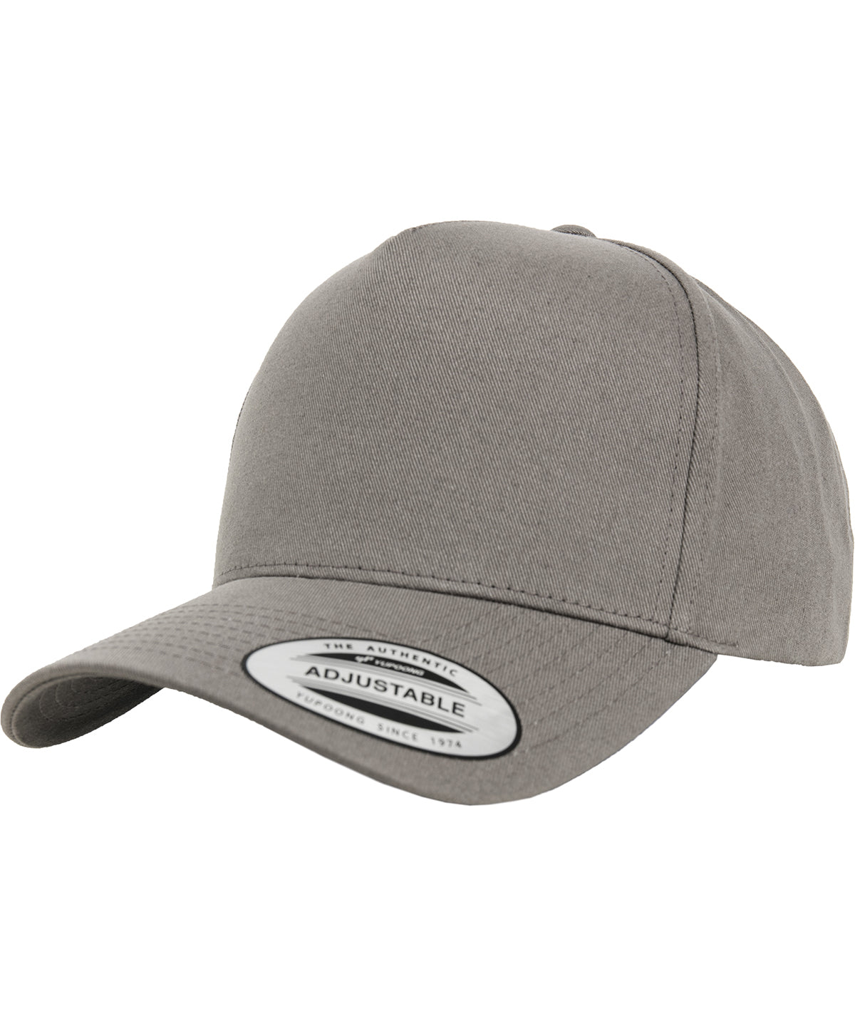 5-panel curved classic snapback (7707) - Grey