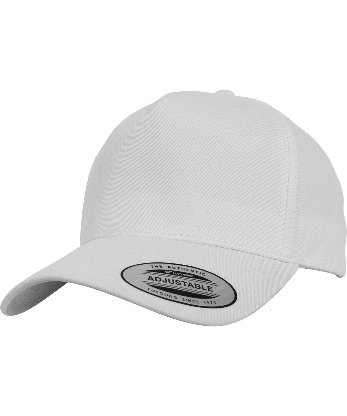 5-panel curved classic snapback (7707) - White