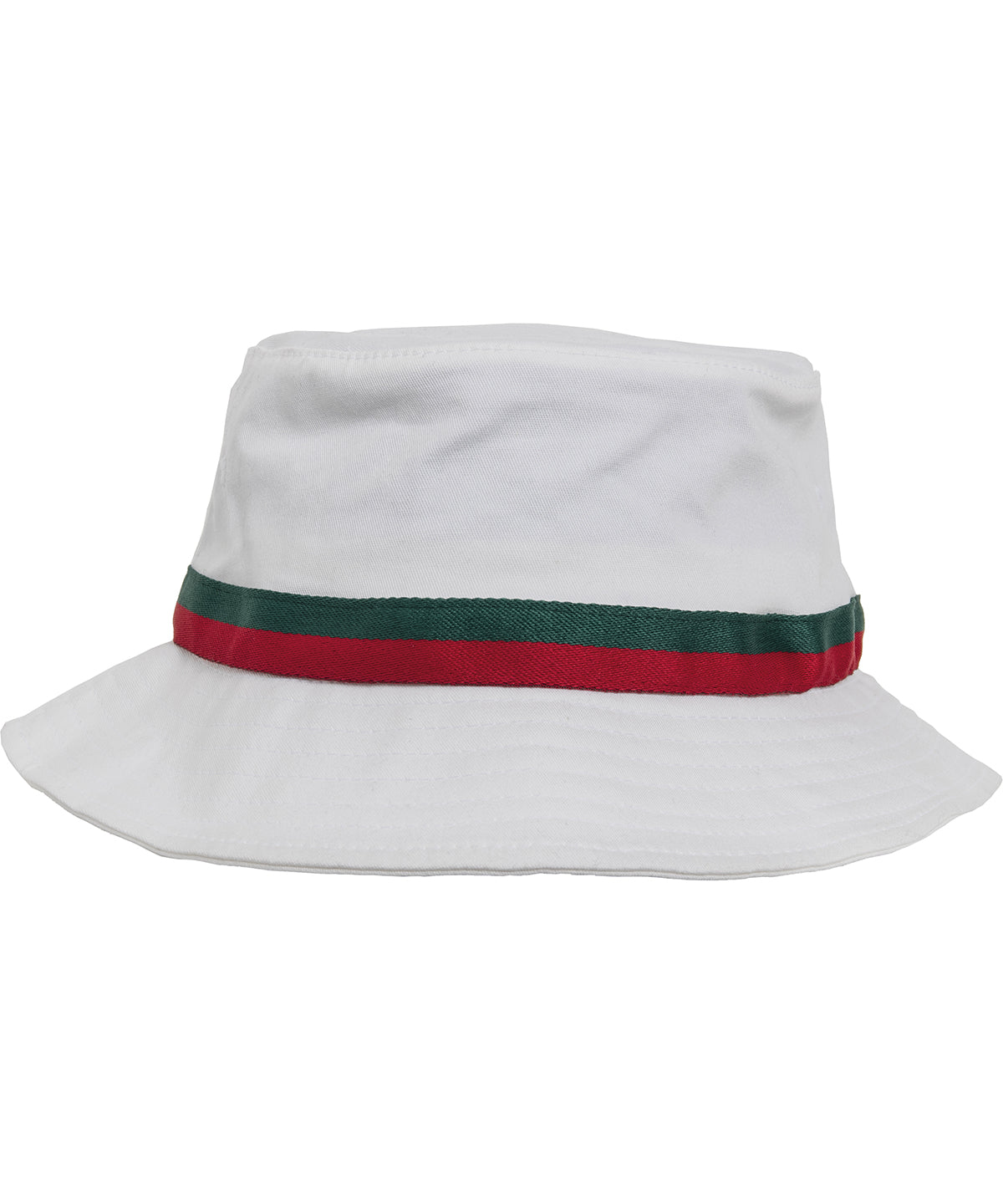 Stripe bucket hat (5003S) - White/Fire Red/Green