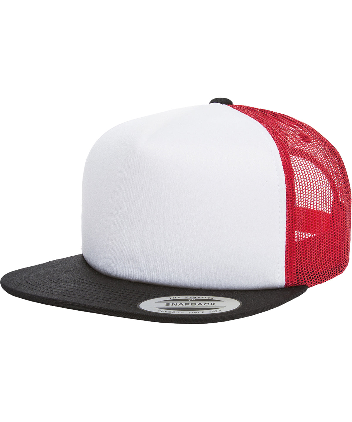 Foam trucker with white front (6005FW) - Black/White/Red