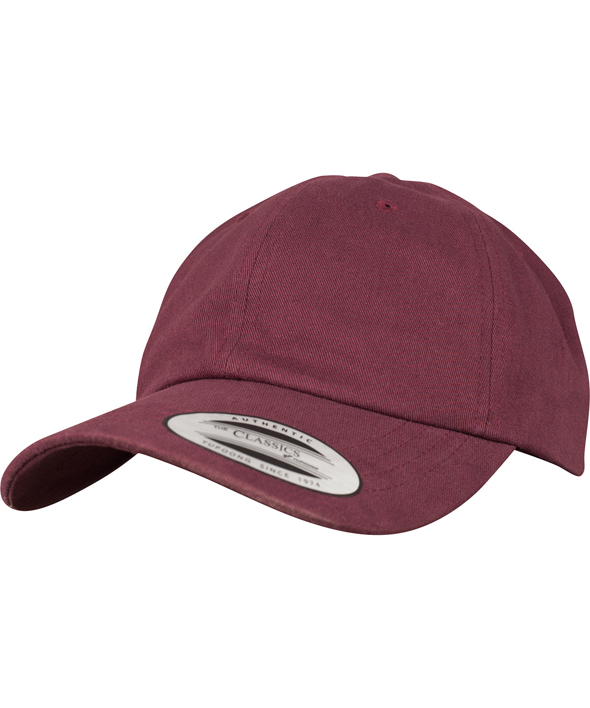 Peached cotton twill dad cap (6245PT) - Maroon
