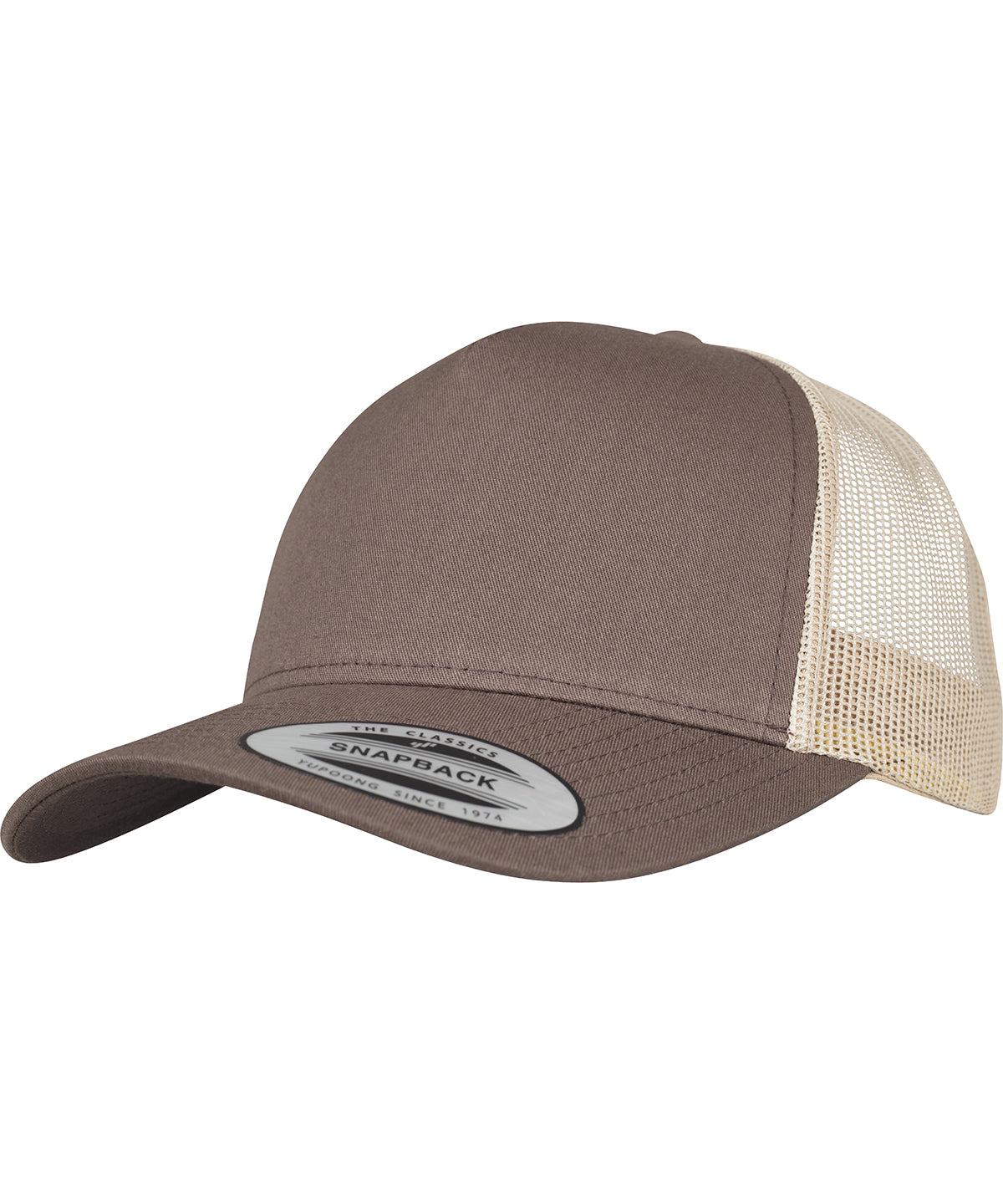 5-panel retro trucker 2-tone cap (6506T) - Brown/Khaki