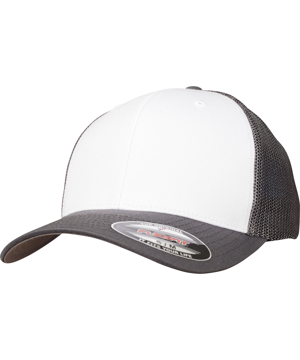 Flexfit mesh coloured front (6511CF) - Dark Grey/White/Dark Grey