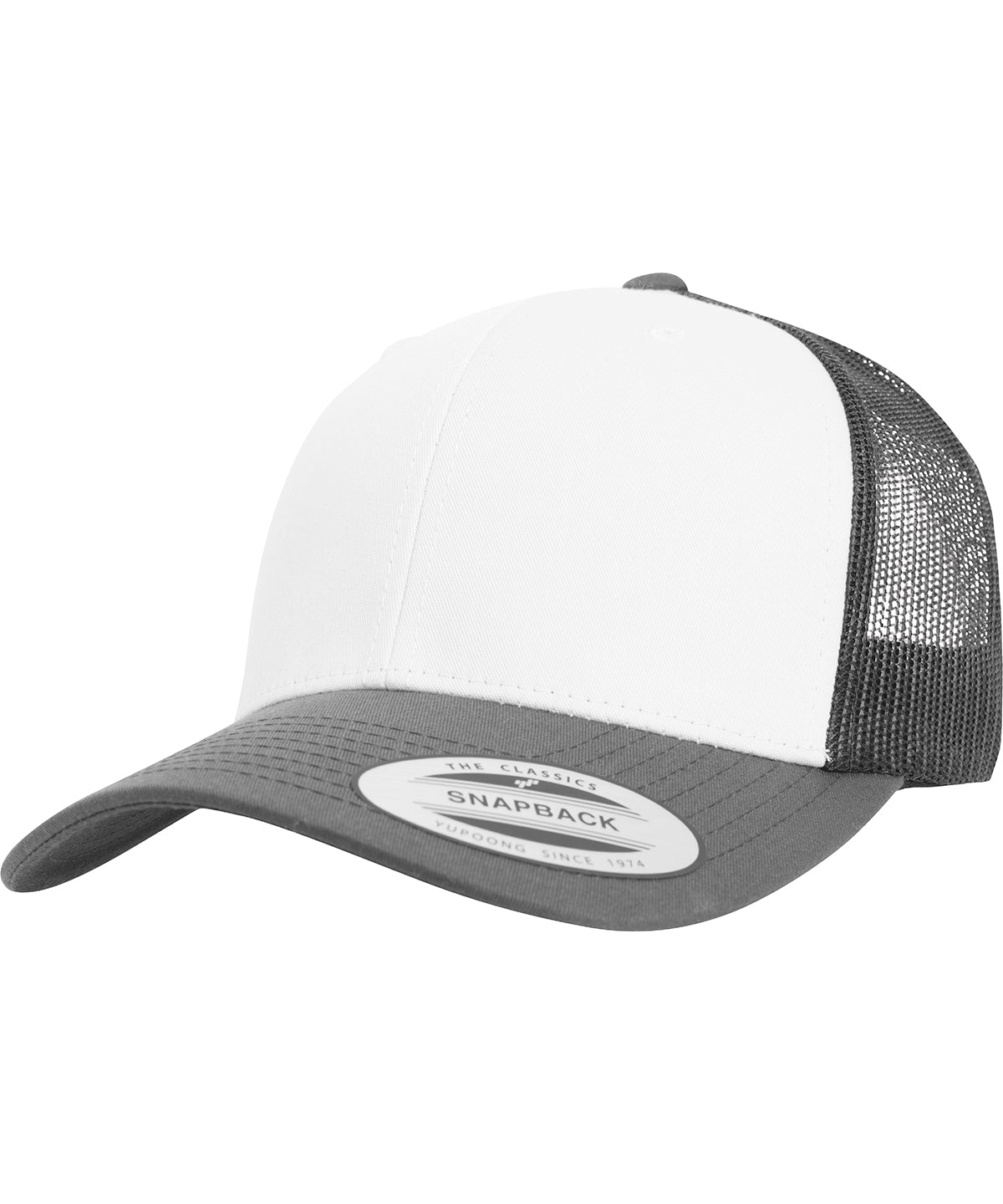 Retro trucker coloured front (6606CF) - Dark Grey/White/Dark Grey