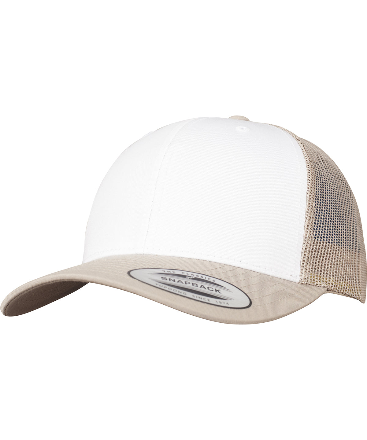 Retro trucker coloured front (6606CF) - Khaki/White/Khaki