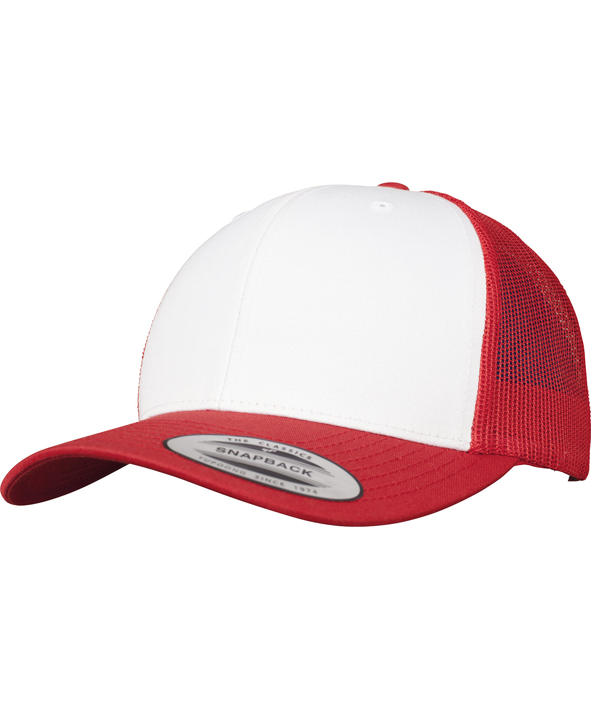 Retro trucker coloured front (6606CF) - Red/White/Red