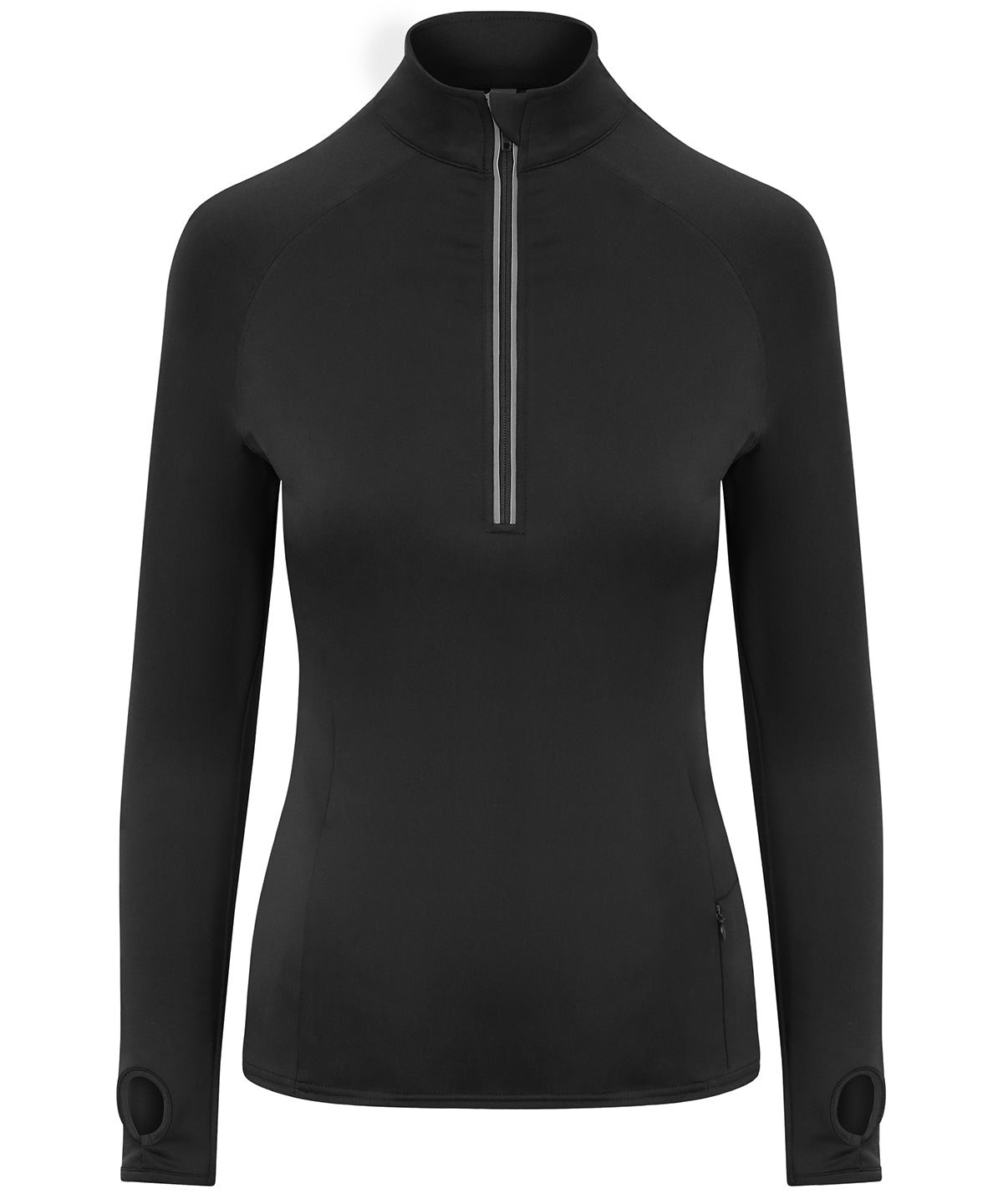 Women's Cool Flex long half-zip top - Jet Black
