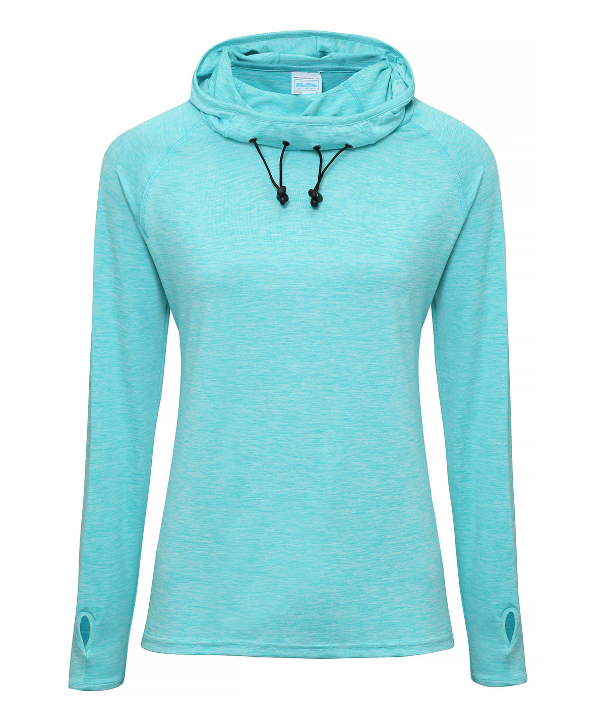 Women's cool cowl neck top - Ocean Blue Melange