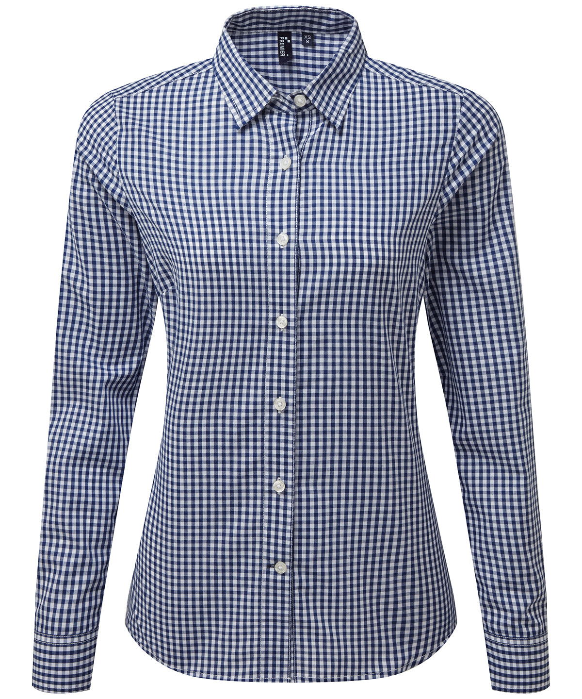 Women's Maxton check long sleeve shirt - Navy/White
