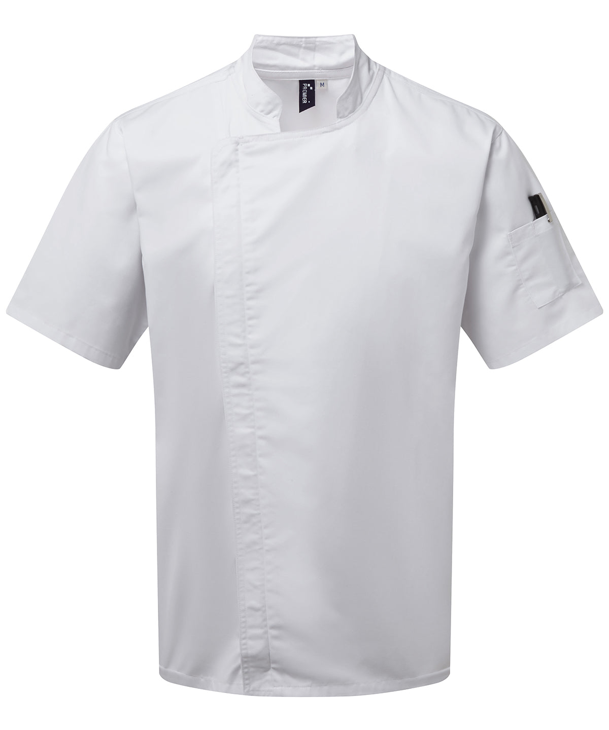 Chef's zip-close short sleeve jacket - White