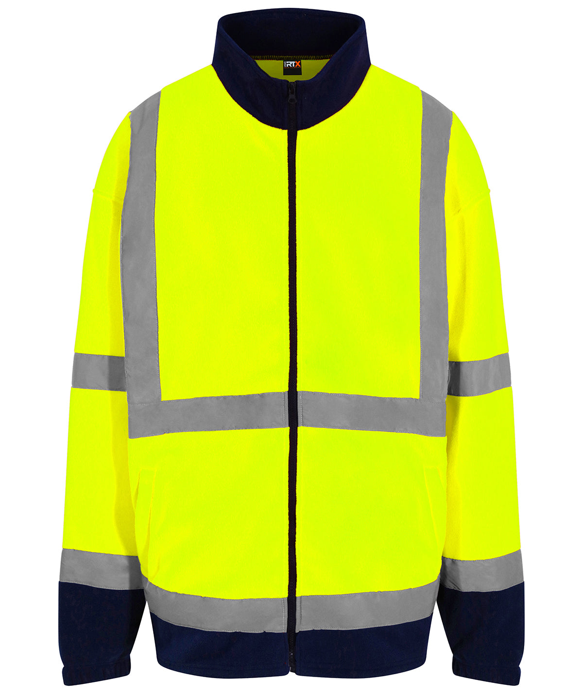 High visibility full-zip fleece - HV Yellow/Navy