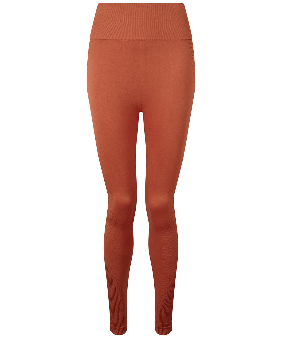 Women's TriDri® seamless 3D fit" multi-sport sculpt solid colour leggings " - Rust