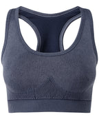 Tridri® seamless 3D fit" multi-sport sculpt bra top denim" - Indigo Denim
