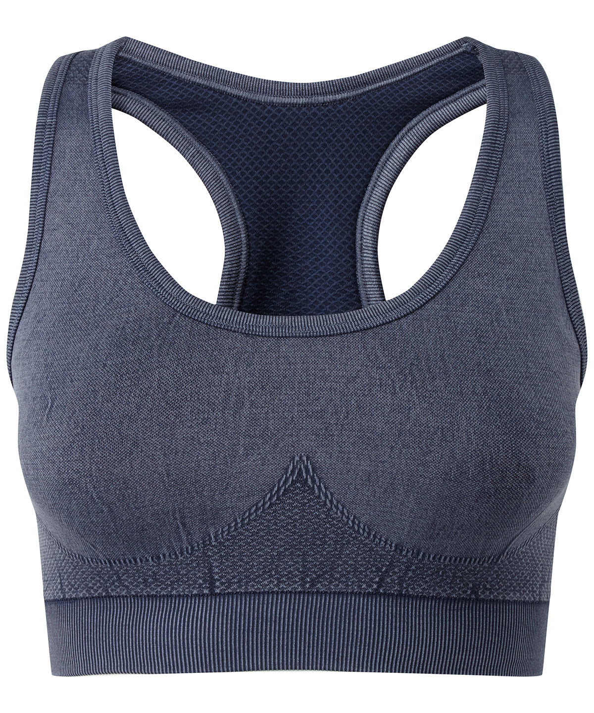 Tridri® seamless 3D fit" multi-sport sculpt bra top denim" - Indigo Denim