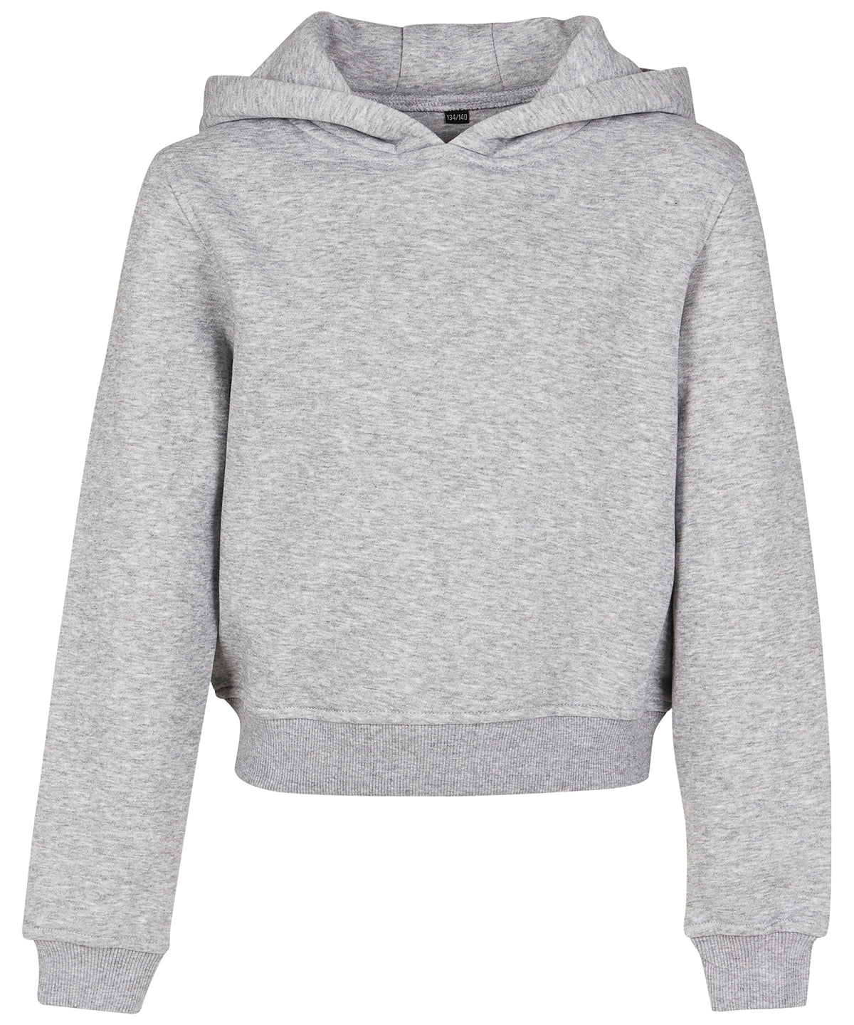 Girls cropped sweat hoodie - Heather Grey