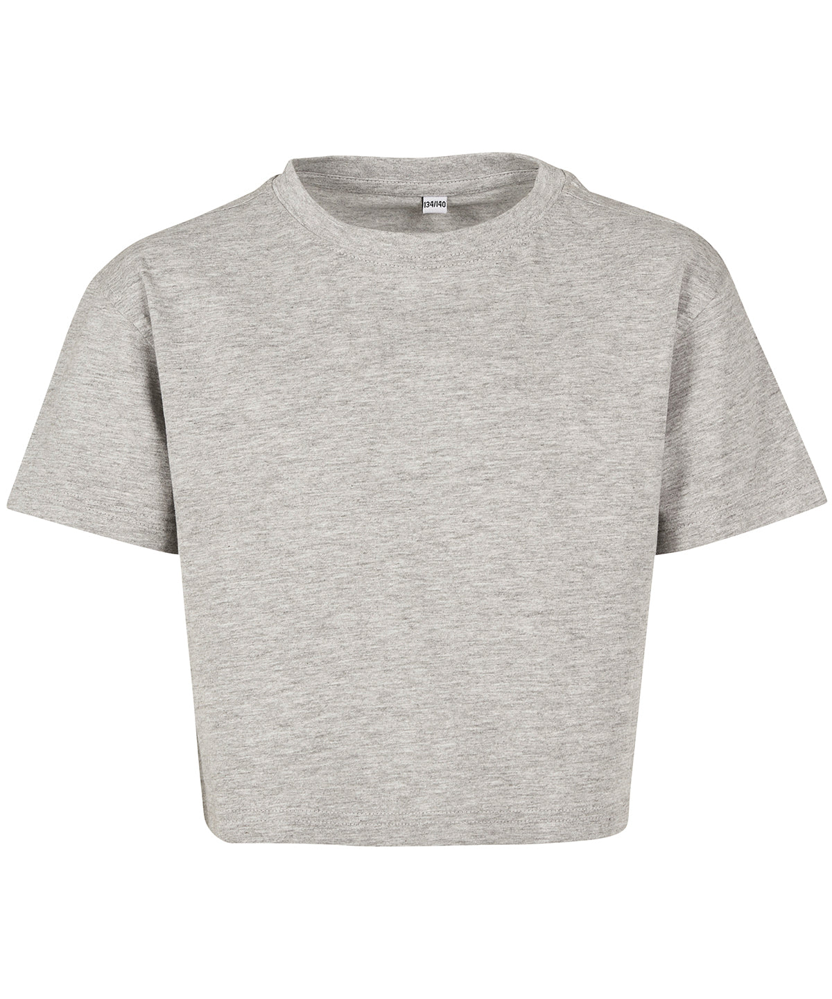 Girls cropped Jersey tee - Heather Grey