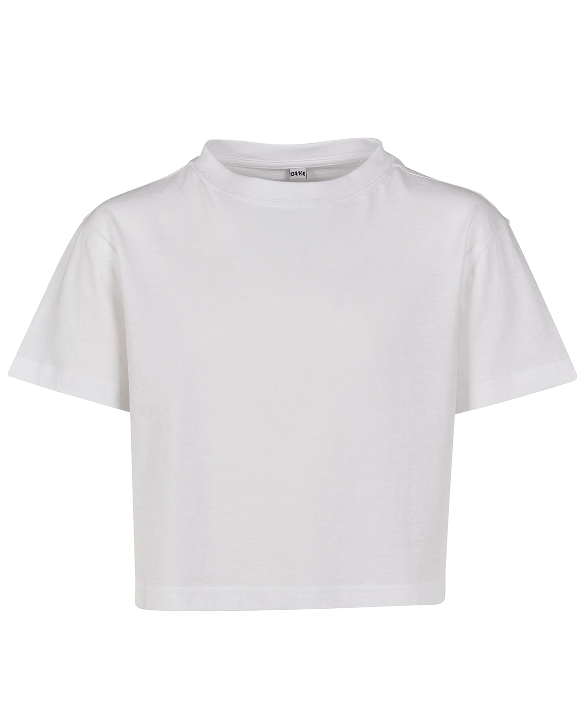 Girls cropped Jersey tee - White
