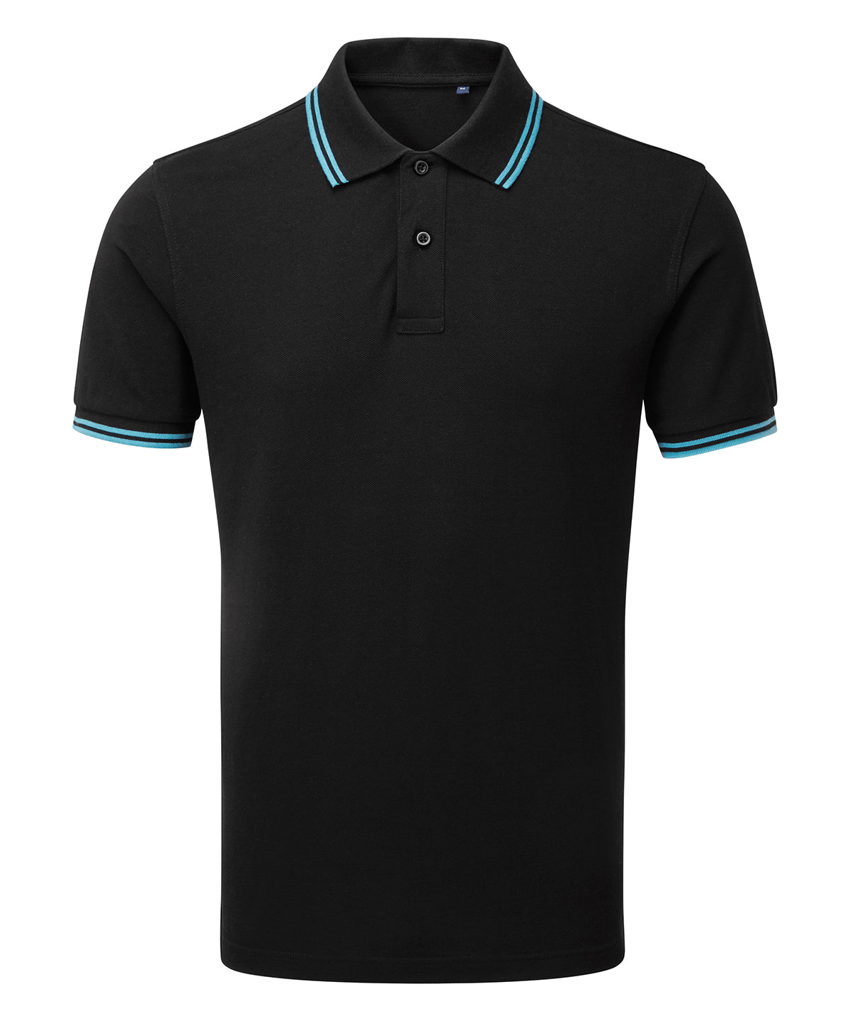 Classic fit tipped polo - Black/Turquoise